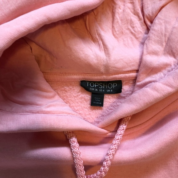 pink topshop hoodie size xs-small - Picture 2 of 2